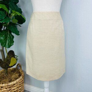 AKRIS Punto Skirt Cashmere Silk Cream Pencil Skirt - Small (0/2)